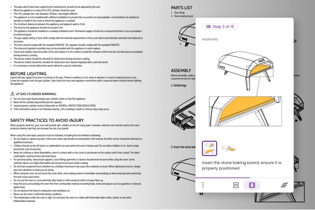 Instrucciones StepAlong vs. PDF
