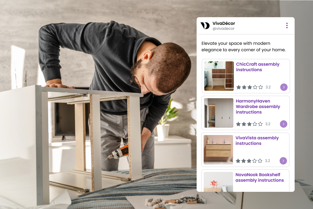 Un hombre montando un mueble