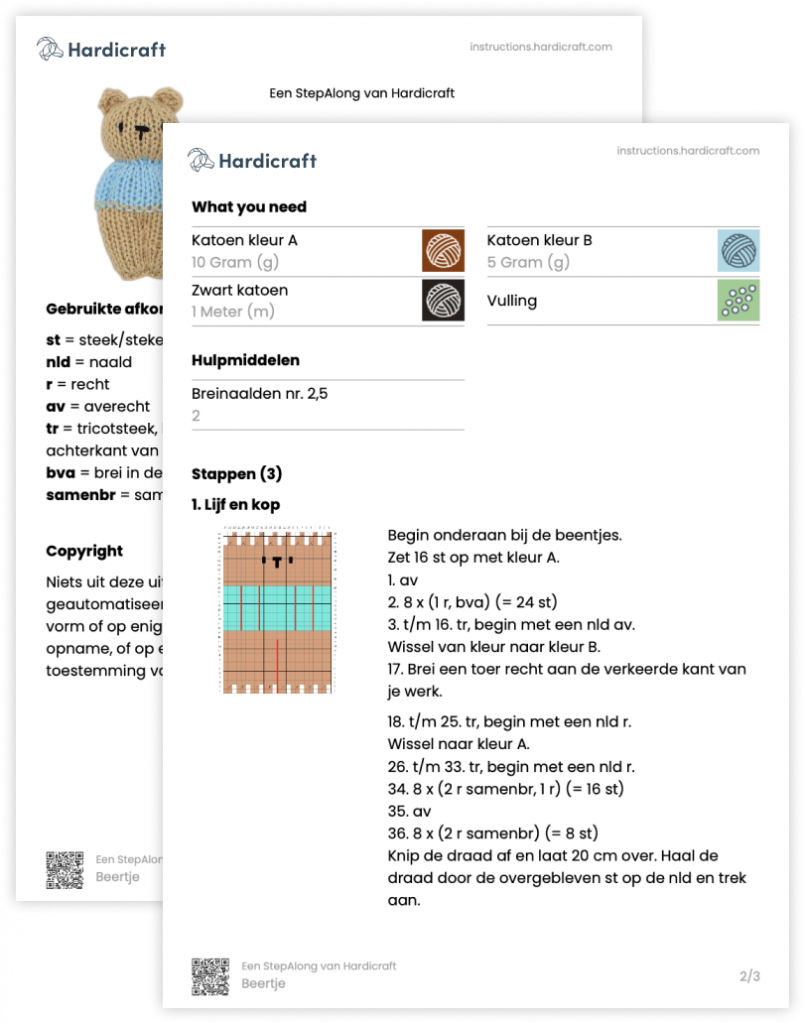 Instrucciones del kit de ganchillo en PDF