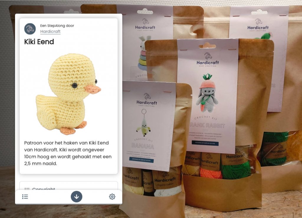 Kits Hardicraft instrucciones de producto con Stepalong Player.